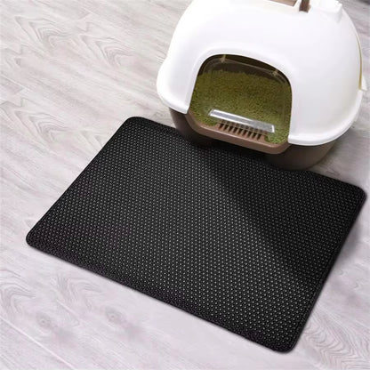 Waterproof Cat Litter Mat with Honeycomb Double Layer - Skidproof Soft EVA Design
