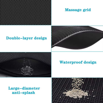 Waterproof Cat Litter Mat with Honeycomb Double Layer - Skidproof Soft EVA Design