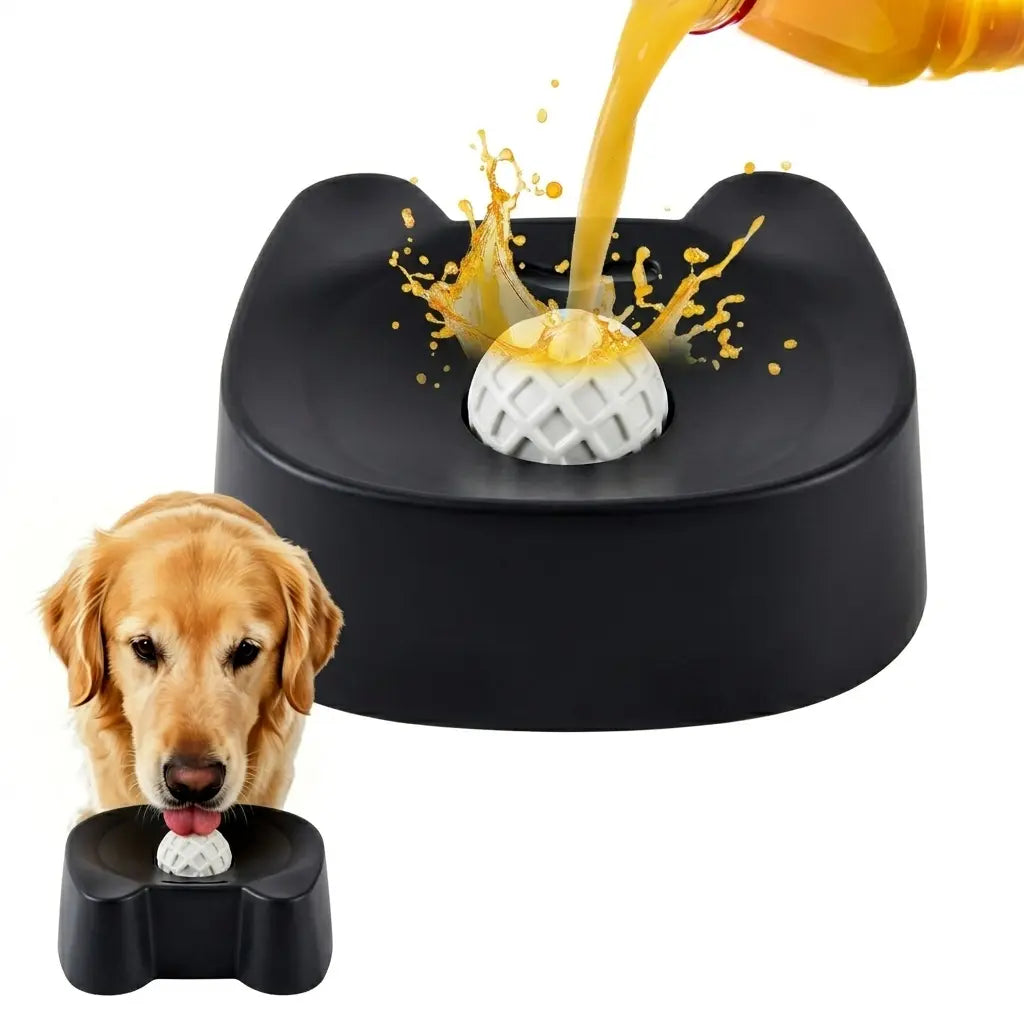 Silicone Non-Skid Interactive Slow Feeder Bowl for Dogs - 3/4 Cup Capacity for Wet Food, Bone Broth, and Yogurt, Promotes Anxiety Relief for Small to Large Dogs (Blue) - Mid-Year Sale