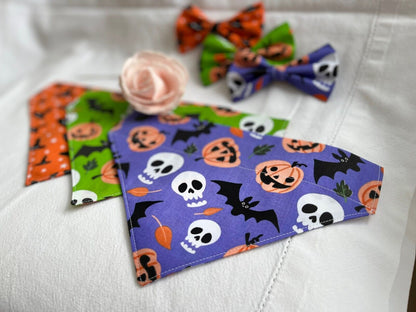 Handmade Charity Halloween Dog Bow and Bandana - Available in Multiple Sizes - Made in the UK