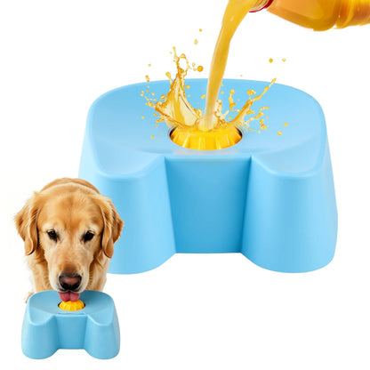 Silicone Non-Skid Interactive Slow Feeder Bowl for Dogs - 3/4 Cup Capacity for Wet Food, Bone Broth, and Yogurt, Promotes Anxiety Relief for Small to Large Dogs (Blue) - Mid-Year Sale