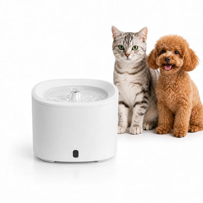 Fluffino 3L/101Oz Premium Cat Water Fountain with Silent USB Pump, Continuous Flow System, and Effortless Maintenance - White