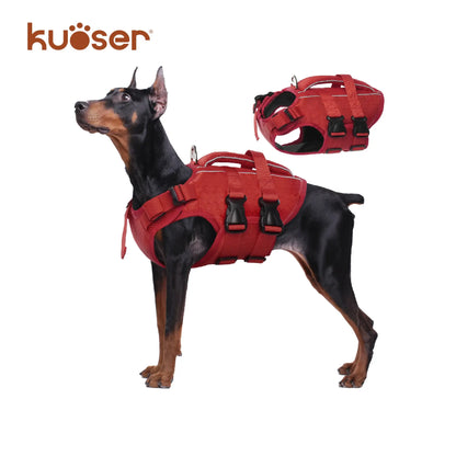 Kuoser High Buoyancy Dog Life Jacket with Reflective Accents - Adjustable Life Vest for Small, Medium, and Large Breeds - Lightweight Dog Life Preserver with Rescue Handle for Aquatic Activities