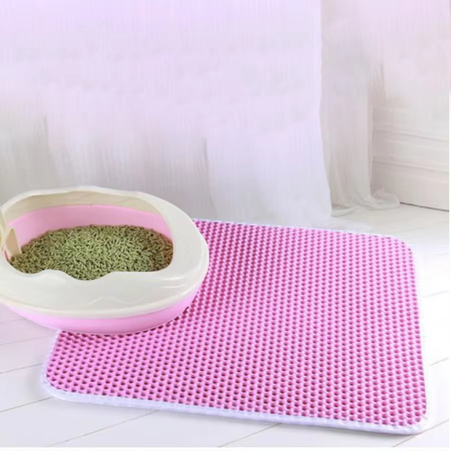 Waterproof Cat Litter Mat with Honeycomb Double Layer - Skidproof Soft EVA Design