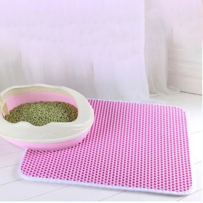 Waterproof Cat Litter Mat with Honeycomb Double Layer - Skidproof Soft EVA Design