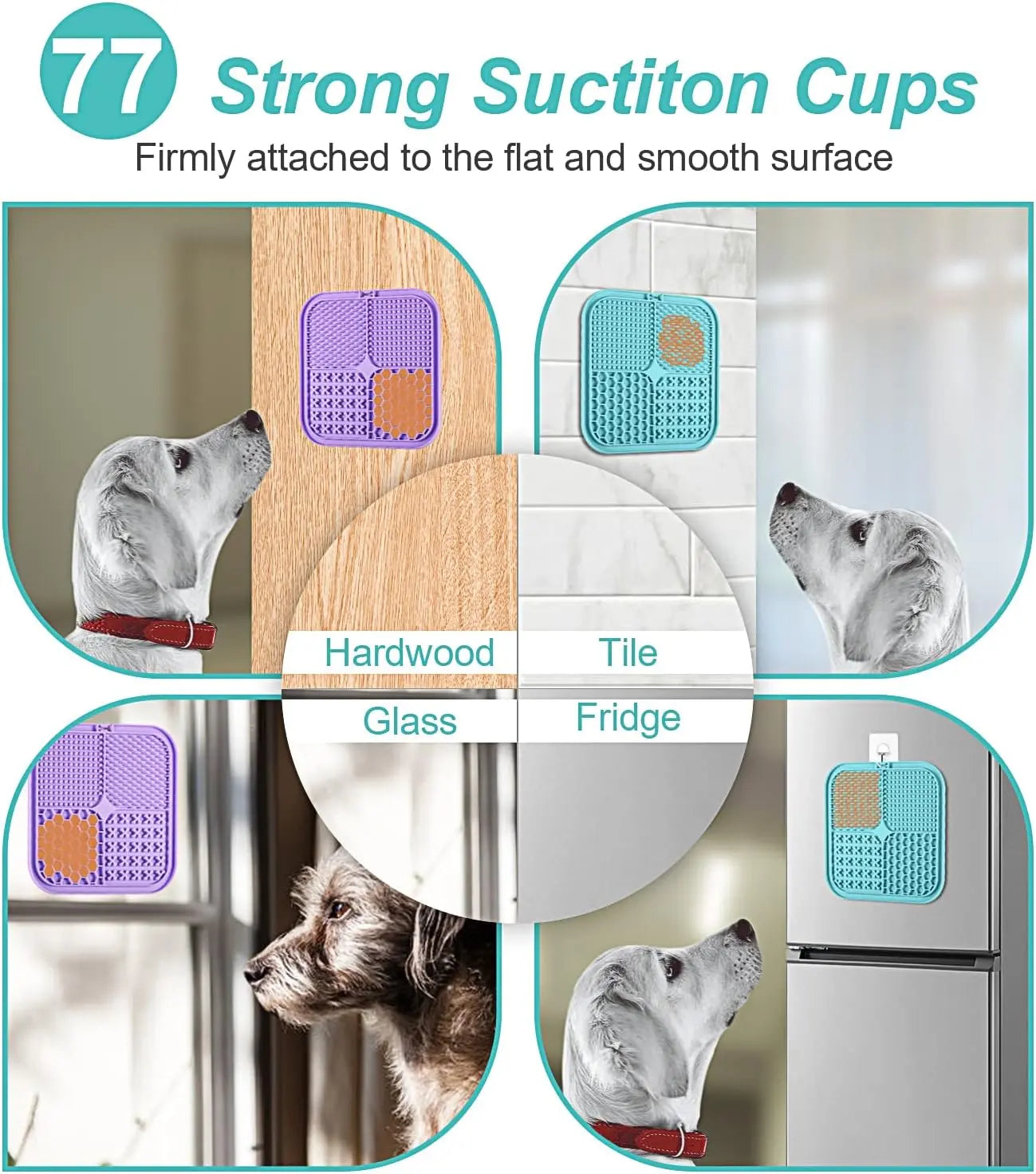 3-Pack Lick Mats for Dogs and Cats with Suction Cups - Anxiety Relief and Boredom Reduction Toys, Ideal for Bathing and Grooming with Peanut Butter Licking Pad