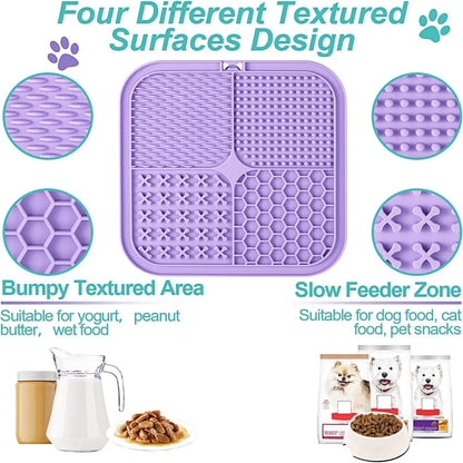 3-Pack Lick Mats for Dogs and Cats with Suction Cups - Anxiety Relief and Boredom Reduction Toys, Ideal for Bathing and Grooming with Peanut Butter Licking Pad
