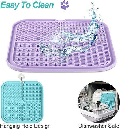 3-Pack Lick Mats for Dogs and Cats with Suction Cups - Anxiety Relief and Boredom Reduction Toys, Ideal for Bathing and Grooming with Peanut Butter Licking Pad