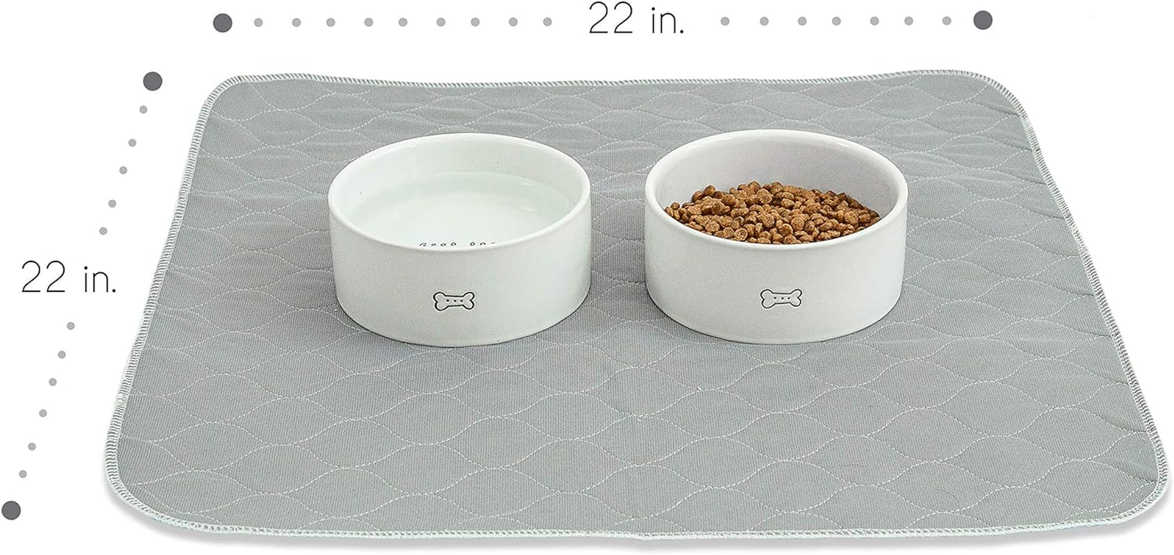 Grey Washable Reusable Leak-Proof Pee Pads (22"x22", 4-Pack) | Ideal for Potty Training, Whelping, and Crate Lining | OEKO-TEX Certified, Chemical-Free