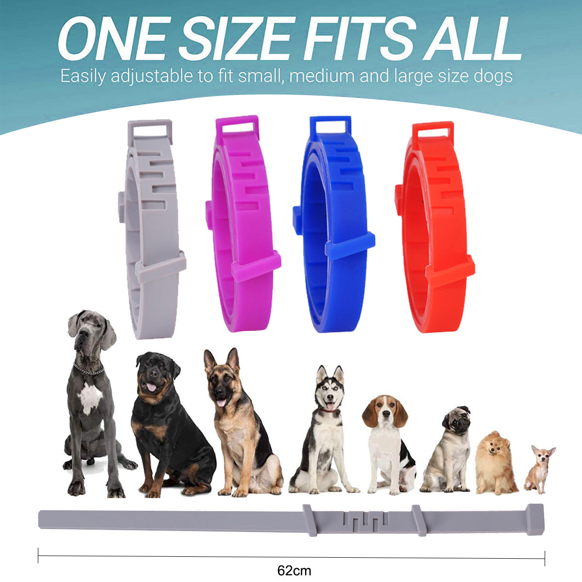 Adjustable Silicone Pet Collar for Dogs and Cats - Mosquito and Insect Repellent Protection