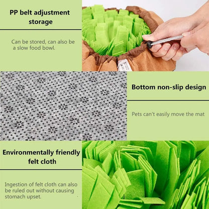 Interactive Pet Snuffle Mat for Dogs and Cats - Enhances Foraging Skills and Reduces Boredom, Ideal for Indoor and Outdoor Use, Travel-Friendly Treat Dispenser