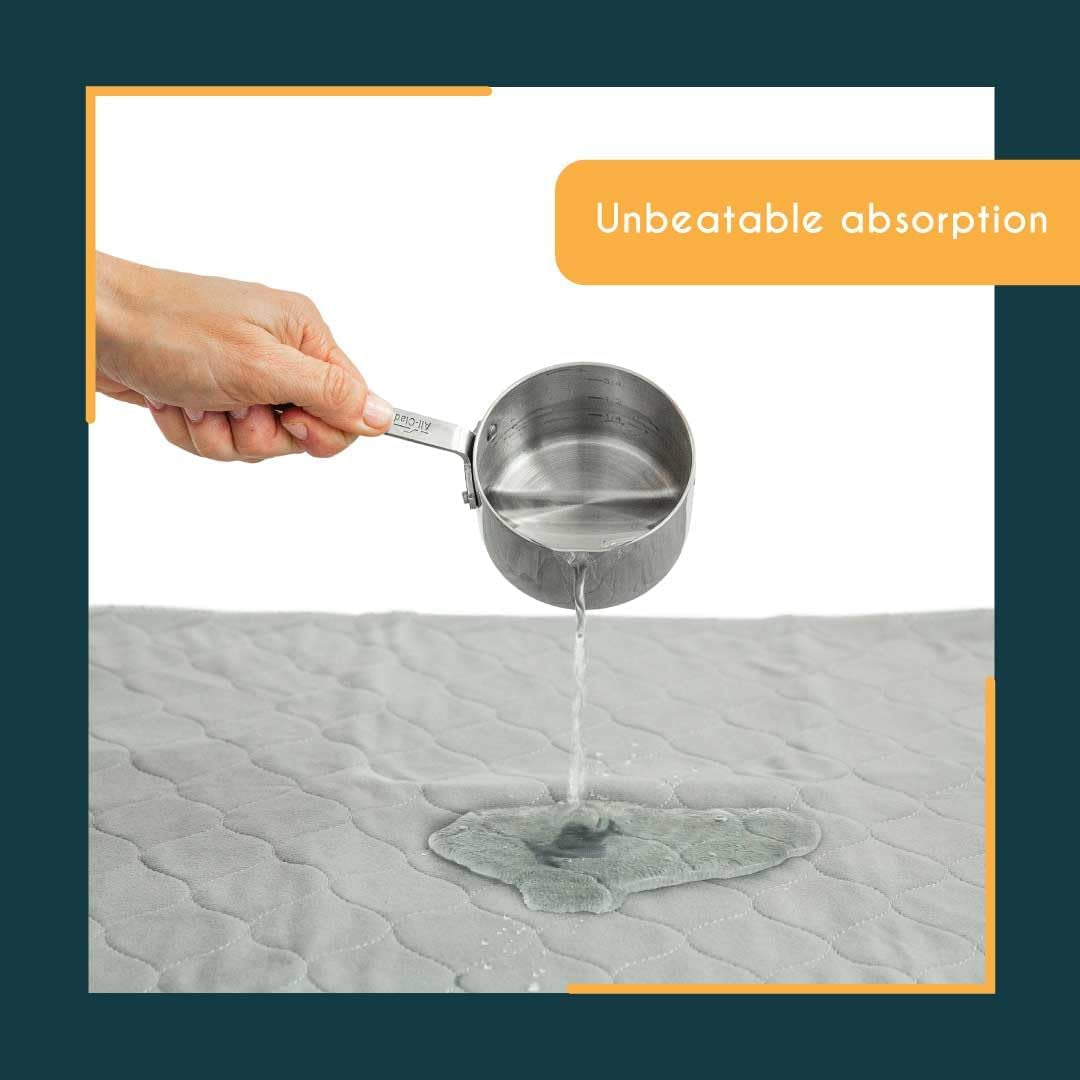 Grey Washable Reusable Leak-Proof Pee Pads (22"x22", 4-Pack) | Ideal for Potty Training, Whelping, and Crate Lining | OEKO-TEX Certified, Chemical-Free