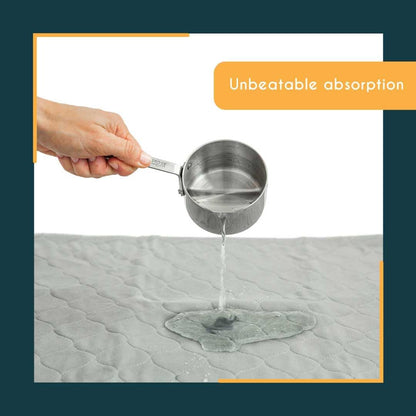 Grey Washable Reusable Leak-Proof Pee Pads (22"x22", 4-Pack) | Ideal for Potty Training, Whelping, and Crate Lining | OEKO-TEX Certified, Chemical-Free