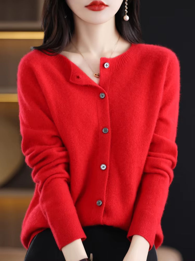 Tail & Paw Classic O-Neck Cashmere Cardigan