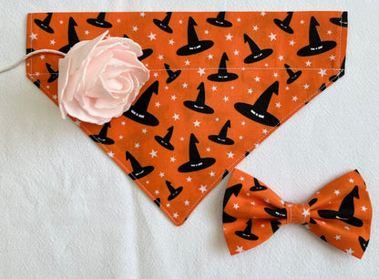 Handmade Charity Halloween Dog Bow and Bandana - Available in Multiple Sizes - Made in the UK