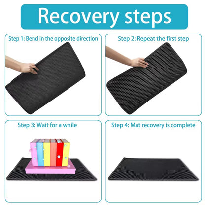 Waterproof Cat Litter Mat with Honeycomb Double Layer - Skidproof Soft EVA Design