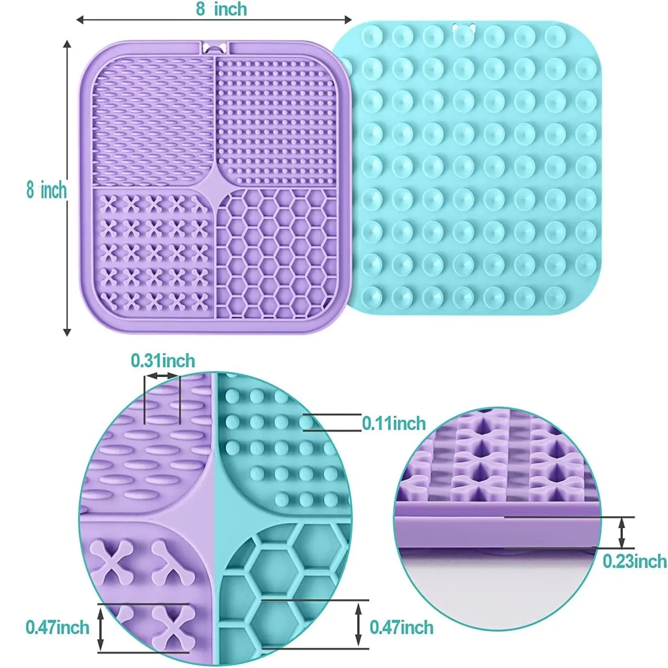 3-Pack Lick Mats for Dogs and Cats with Suction Cups - Anxiety Relief and Boredom Reduction Toys, Ideal for Bathing and Grooming with Peanut Butter Licking Pad