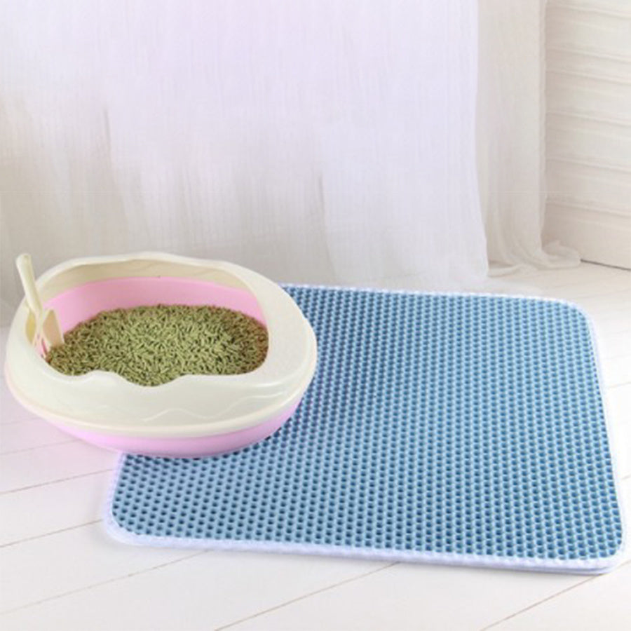 Waterproof Cat Litter Mat with Honeycomb Double Layer - Skidproof Soft EVA Design