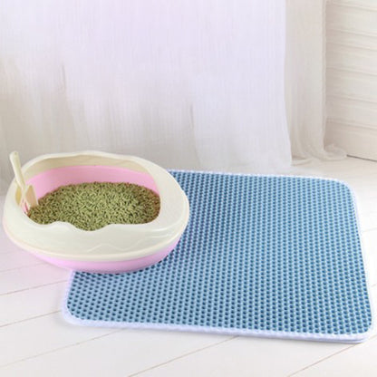 Waterproof Cat Litter Mat with Honeycomb Double Layer - Skidproof Soft EVA Design