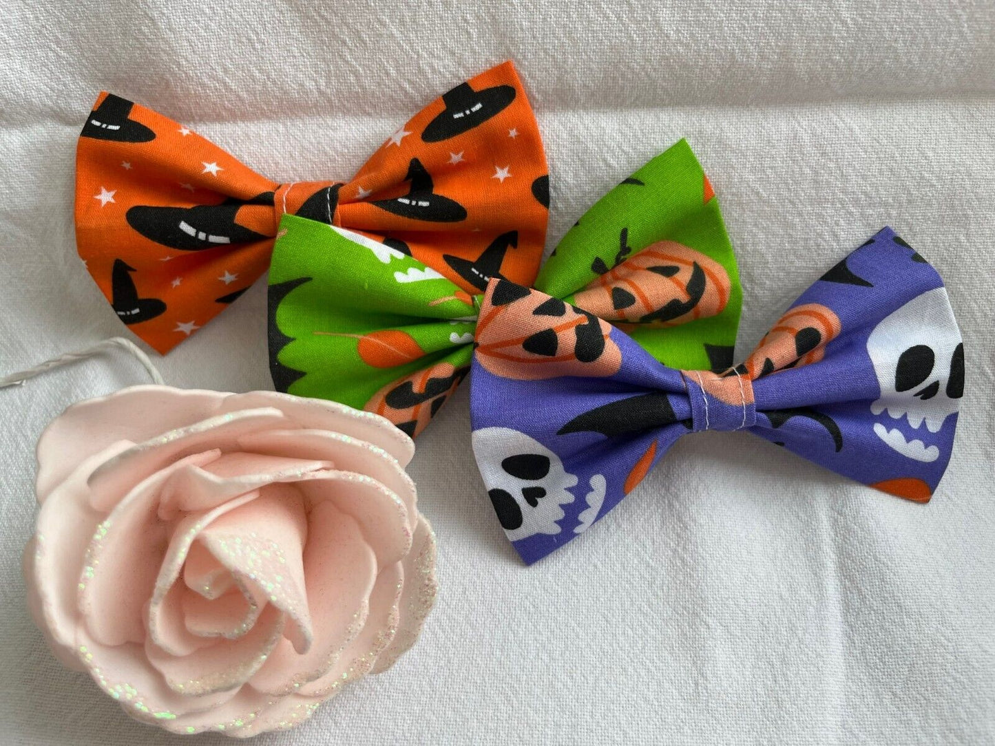 Handmade Charity Halloween Dog Bow and Bandana - Available in Multiple Sizes - Made in the UK