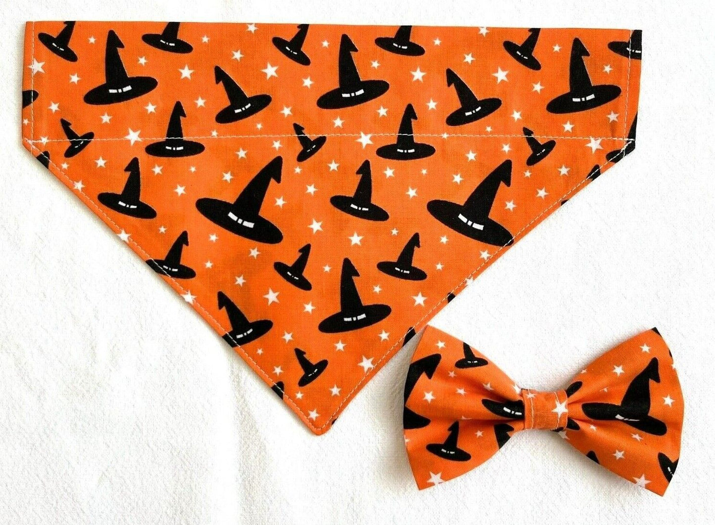 Handmade Charity Halloween Dog Bow and Bandana - Available in Multiple Sizes - Made in the UK