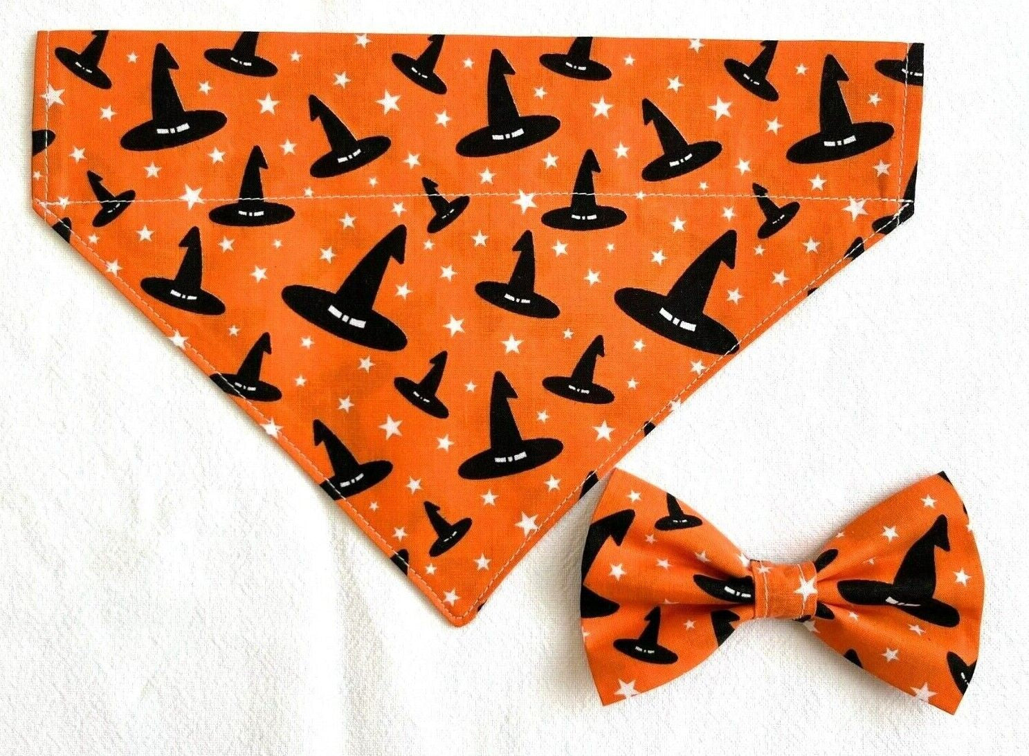 Handmade Charity Halloween Dog Bow and Bandana - Available in Multiple Sizes - Made in the UK