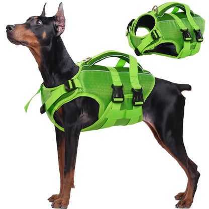 Kuoser High Buoyancy Dog Life Jacket with Reflective Accents - Adjustable Life Vest for Small, Medium, and Large Breeds - Lightweight Dog Life Preserver with Rescue Handle for Aquatic Activities