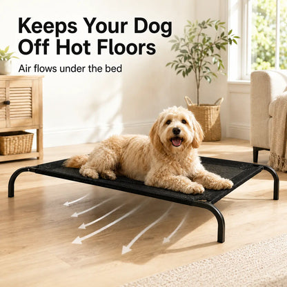 Elevated Cooling Dog Bed for Small to Medium Breeds - 36.2" L x 23.6" W x 5.9" H, Breathable Mesh Cot with Sturdy Metal Frame, Enhanced Airflow, Suitable for Indoor and Outdoor Use