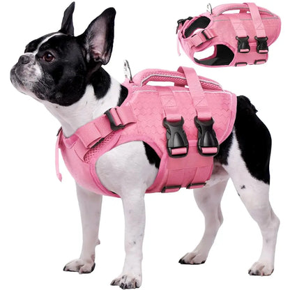 Kuoser High Buoyancy Dog Life Jacket with Reflective Accents - Adjustable Life Vest for Small, Medium, and Large Breeds - Lightweight Dog Life Preserver with Rescue Handle for Aquatic Activities