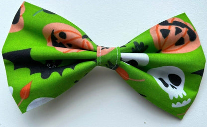 Handmade Charity Halloween Dog Bow and Bandana - Available in Multiple Sizes - Made in the UK