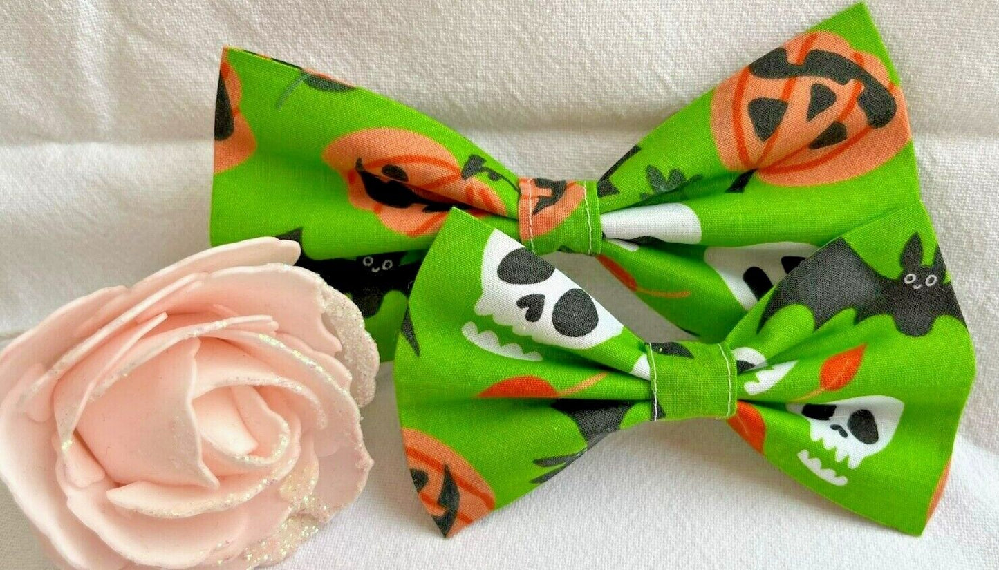 Handmade Charity Halloween Dog Bow and Bandana - Available in Multiple Sizes - Made in the UK