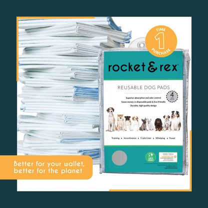 Grey Washable Reusable Leak-Proof Pee Pads (22"x22", 4-Pack) | Ideal for Potty Training, Whelping, and Crate Lining | OEKO-TEX Certified, Chemical-Free